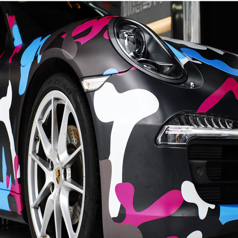Camouflage car body film rear