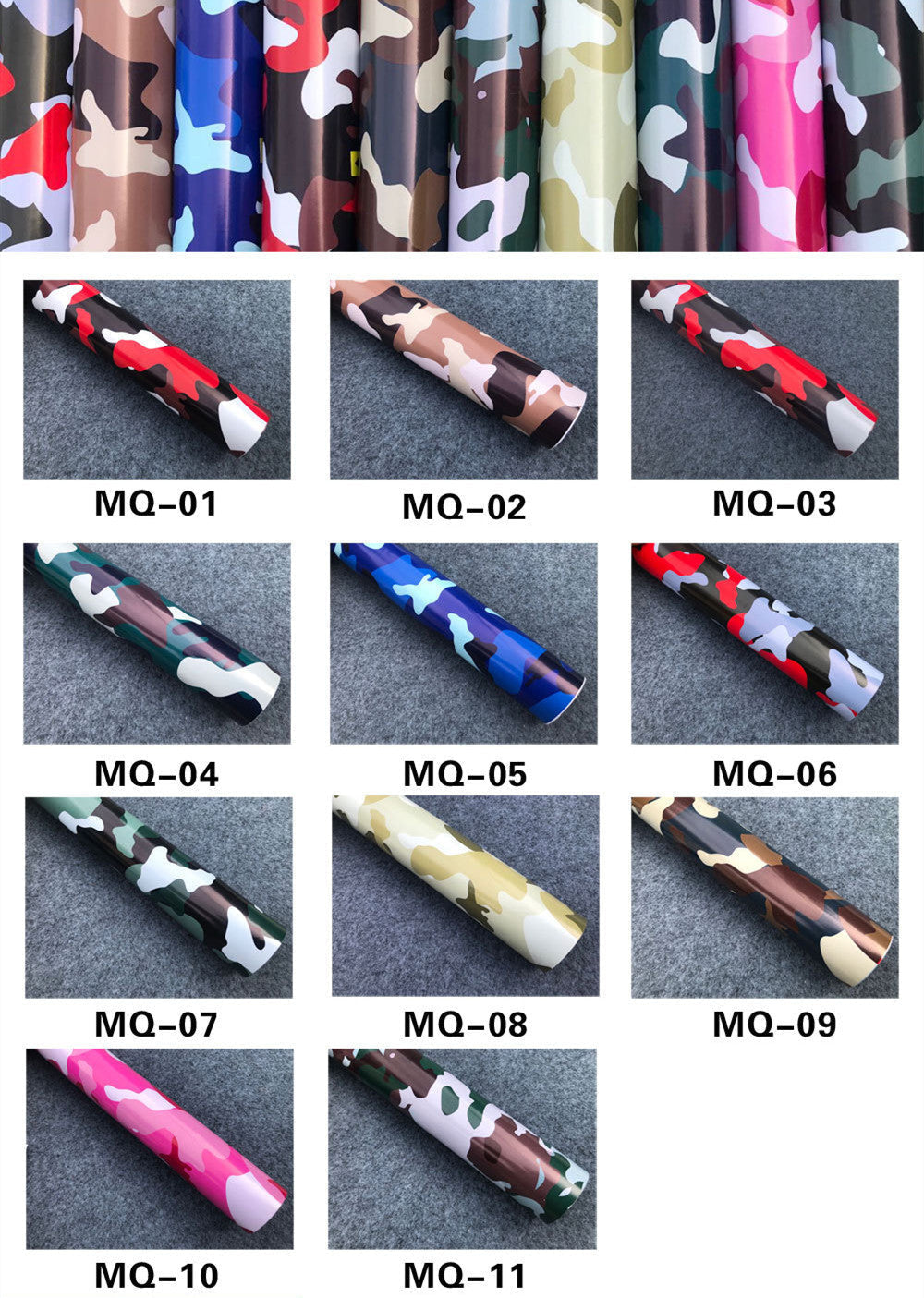 Camouflage car body film variants